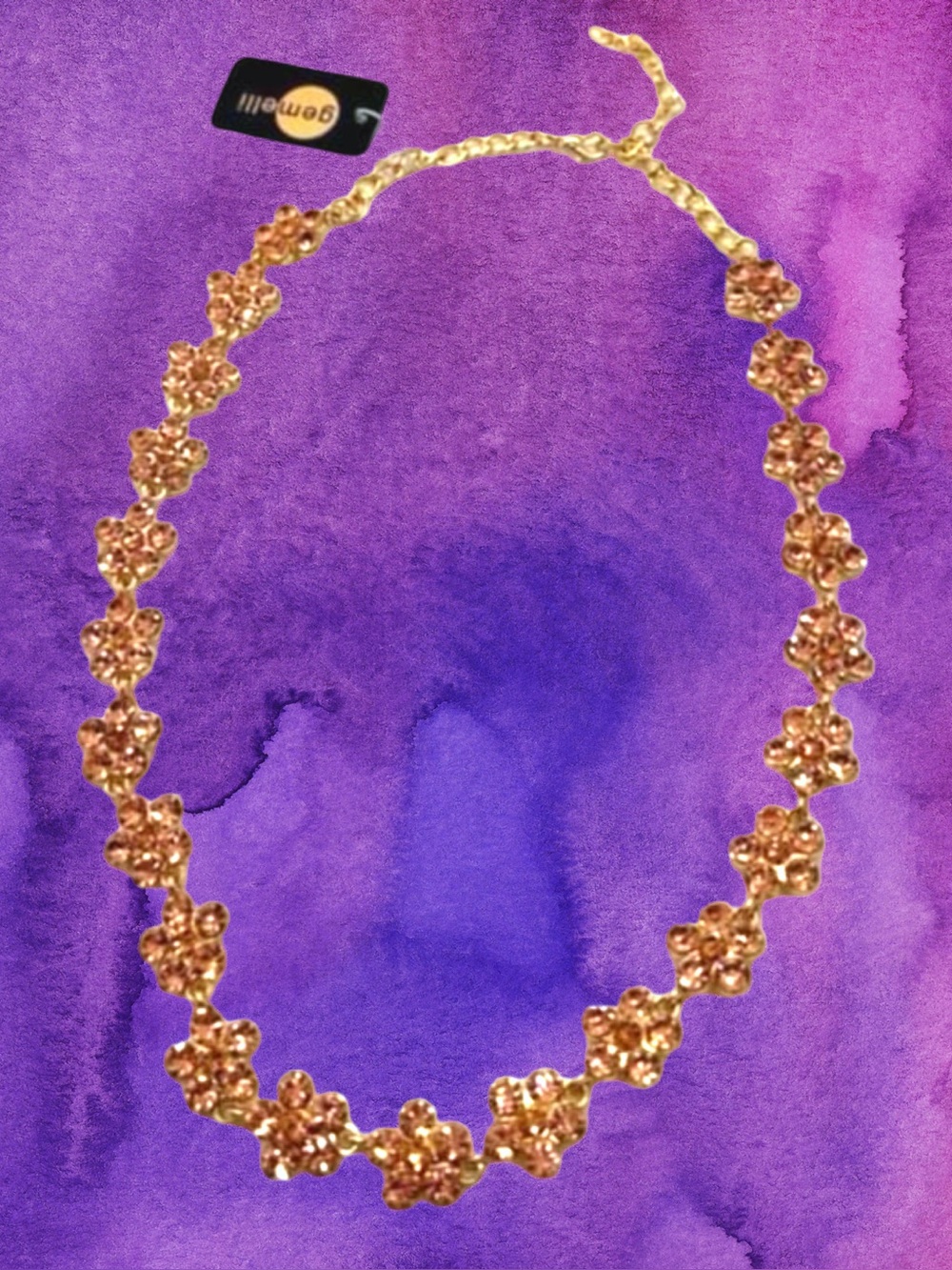 🆕Women’s Gold Champagne Floral Australian Crystal Necklace❤️❤️MSRP: $99.00